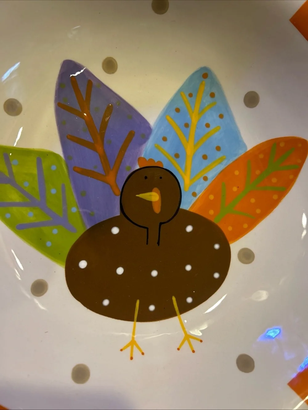 Coton Colors Orange Stripe Turkey Serving Bowl